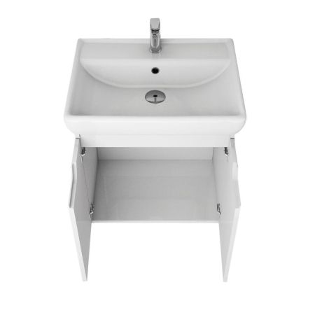 Тумба с раковиной подвесная Dreja Q(D) 60 см, белый, артикул 99-1001-com