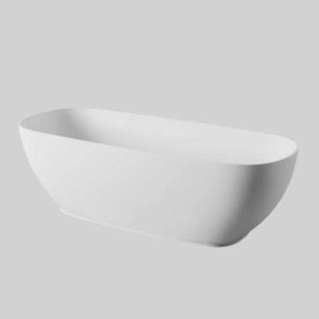 Artceram HOOP Ванна отдельностоящая из искусственного камня Livingtec 170х70х50 см, со слив-переливом (с сифоном ACA066), цвет белый глянцевый