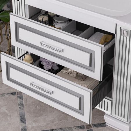 Тумба с раковиной Оникс 100 Opadiris Белый/серебро