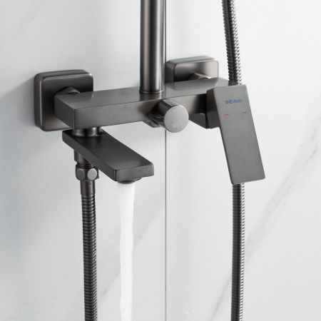 Душевая система Shevanik S9636T, оружейная сталь