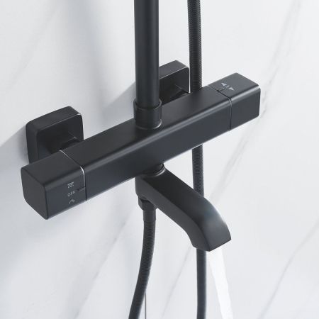 Душевая система c термостатом Shevanik S3096H, черный