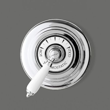 Devon Термостат встраиваемый, с ручкой белой, цвет: хром, артикул HUF94CR