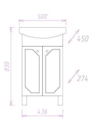 Тумба Onika Канны 50 напольная, белая (ум. Канны 50), артикул 105003