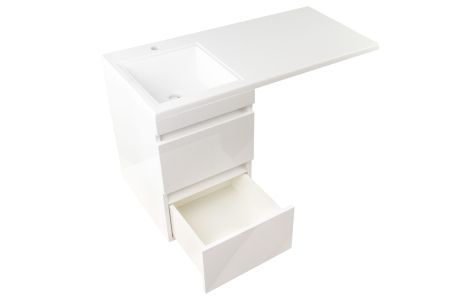 Тумба подвесная "Даллас 100", Люкс белая, PLUS, ЭМАЛЬ