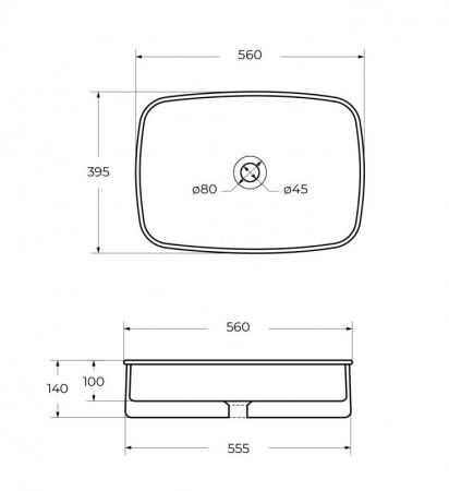 Раковина накладная керамическая CZR-6582, артикул CZR-6582