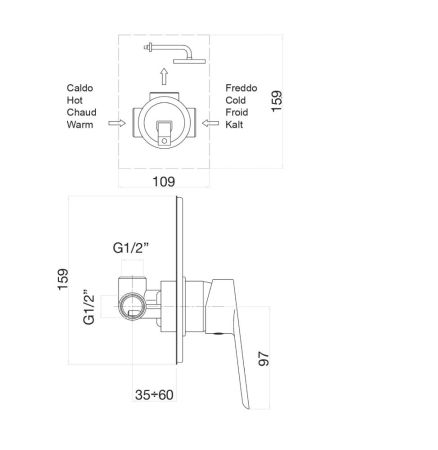 Смеситель для душа Fiore KEVON 81BB6515, белый, артикул 81BB6515