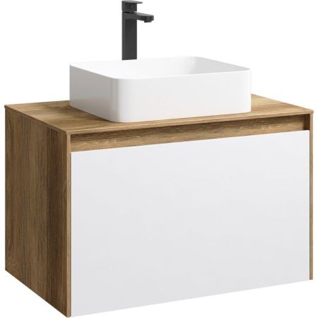 Mobi Корпус подвесной тумбы 80 см под умывальник , цвет дуб балтийский, артикул MOB0108DB