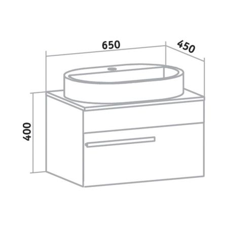 Тумба под раковину Runo Вудлайн 65 4620750028909 подвесная Белый дуб скандинавский