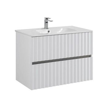 ELEGANT База под раковину подвесная с двумя выкатными ящиками, с LED подсветкой ручек. Белый матовый, 770x469x550 AM-ELEGANT-800-2C-SO-BM-LED