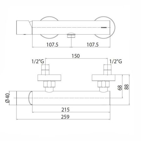 Bossini Oki Смеситель для душа, наружный с выходом на 1/2”, цвет: хром Bossini Oki Смеситель для душа, наружный с выходом на 1/2”, цвет: хром