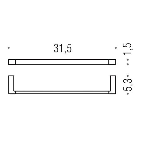 Colombo MiniQ Полотенцедержатель 31,5см, цвет: чёрный матовый, артикул B5009.NM