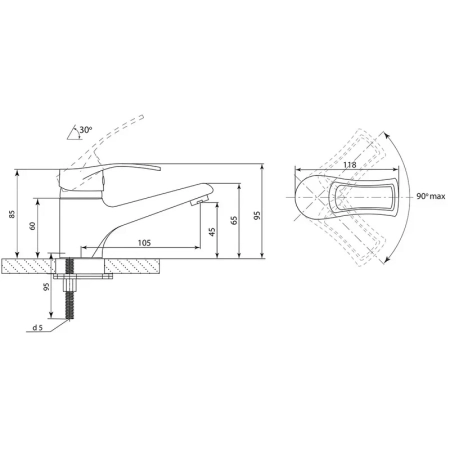 Смеситель для раковины Славен СЛ-ОД-Ц10, хром