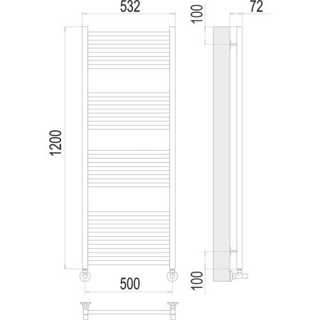 Полотенцесушитель водяной Terminus Аврора П22 50х120, артикул 4670078529398