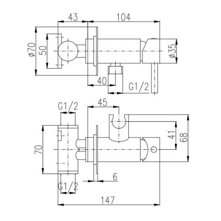 Гигиенический душ со смесителем Rav Slezak Seina SE843/1B, белый, артикул SE843/1B