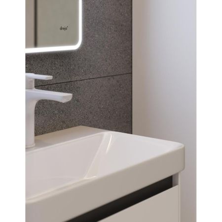 Тумба с раковиной подвесная Dreja Luxury 55 см, белый, артикул 99-2009-com