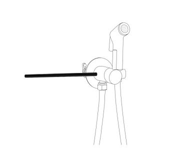 AQG, полотенцедержатель для гигиенического душа, цвет черный матовый