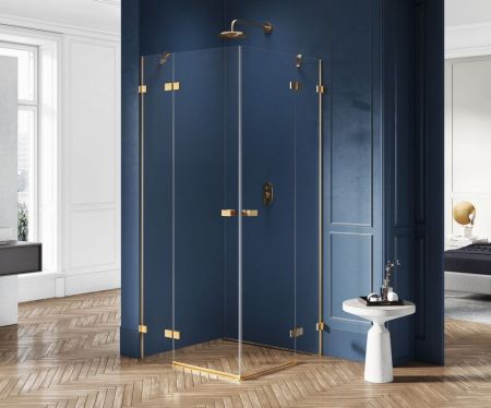 Душевое ограждение NEW TRENDY AVEXA GOLD BRUSHED 90x110x200 EXK-1882 (брашированное золото), артикул EXK-1882