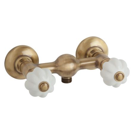 OLIVIA Смеситель для душа внешний, выход М1/2", бел./бронза, артикул 18998