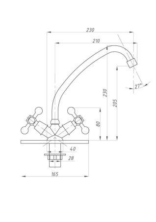 Смеситель для кухни FAUZT FZs-223-32 тип См-МДЦБА, артикул FZs-223-32
