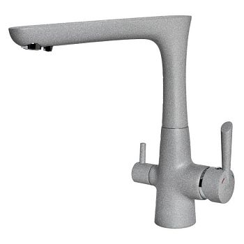 Смеситель для кухни с подключением фильтра GranFest 3223, серый