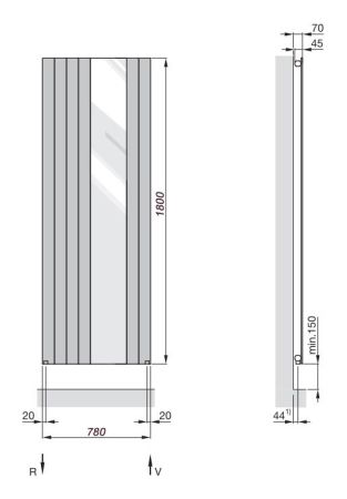 Zehnder Nova Mirror NVM 180-8 Белый, артикул NVM 180-8