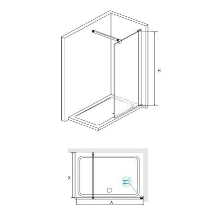 Перегородка для душа RGW WA-001 (900, Прозрачное)