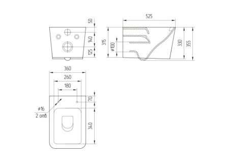 Подвесной унитаз Cersanit CREA Vortex DPL EO slim (68916), артикул 68916