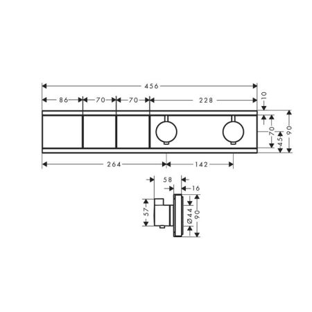 HG RainSelect Термостат, скрытого монтажа, для 2 потребителей, полир. золото, артикул 15380990