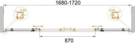 Душевая дверь в нишу CEZARES ANIMA BF-2, артикул ANIMA-W-BF-2-170-P-Cr