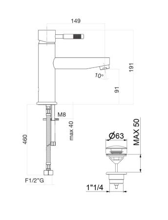 Смеситель для раковины Fiore XENON 44CR5276, хром, артикул 44CR5276