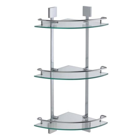 Полка угловая стеклянная Savol S-065322A-3, хром, артикул S-065322A-3