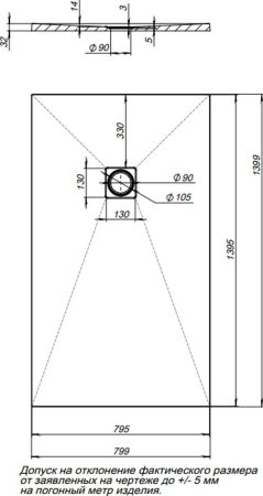Душевой поддон Aquanet Pleasure 140x80, артикул 00255440