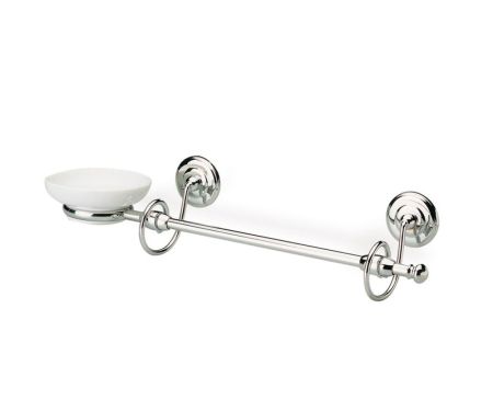 Stil Haus Idra, полотенцедержатель + керамическая мыльница, цвет хром - белая керамика, артикул I69(08-BI)