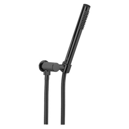 Bongio  Душевой гарнитур стойка,  шланг,ручная лейка, цвет черный матовый, артикул 00830NE00