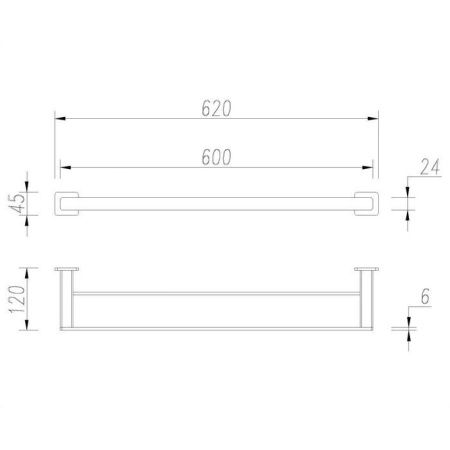 Вешалка для потоленца OMNIRES NELSON двойная 62 см NL80226CR (хром) Вешалка для потоленца OMNIRES NELSON двойная 62 см NL80226CR (хром)