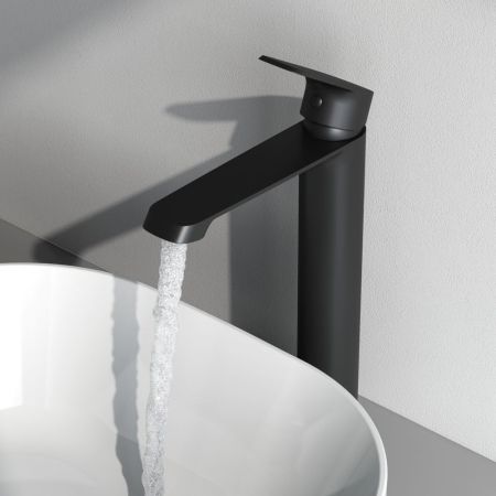 F8F92022 Func, смеситель для умывальника высокий, черный, артикул F8F92022