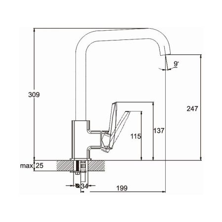 Смеситель для кухни G.Lauf LOF4-C033, хром