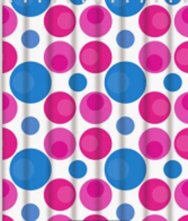 Штора для ванной FASHUN A8802, красный/синий