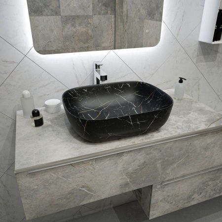 Раковина чаша Maretti FL13NS25-560MR, черный мрамор, артикул FL13NS25-560MR