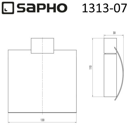 Держатель EVEREST туалетной бумаги с крышкой, 130x110x30 мм, хром, Sapho, артикул 1313-07