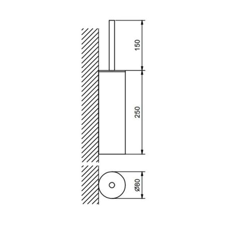 Fantini Young Ершик подвесной, с контейнером, цвет Matt Gun Metal PVD/белая керамика, артикул 96 P5 7647