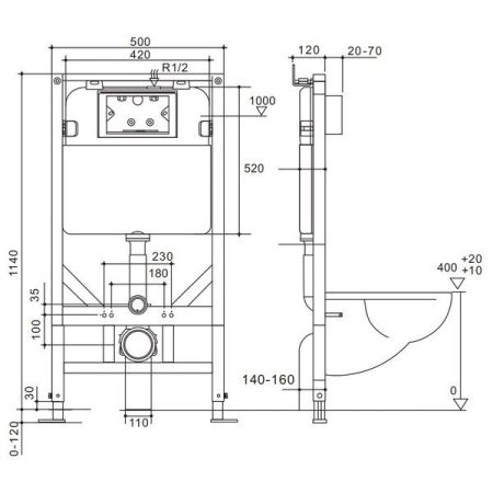 Инсталляция для унитаза Cerutti SPA CR556