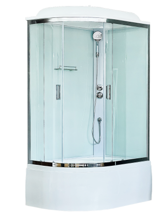 Душевая кабина Royal Bath RB 8120BK5-WT-CH (белое/прозрачное) правая, артикул RB8120BK5-WT-CH-R
