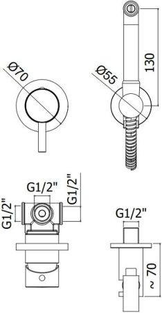Смеситель с гигиеническим душем Paffoni KITDUP110BO (с внутренней частью), артикул KITDUP110BO