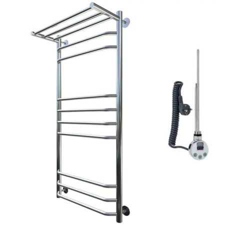 Электрический полотенцесушитель Тругор Браво 3 элТЭН 120x60 с полкой Хром, артикул Браво3/элТЭН12060П