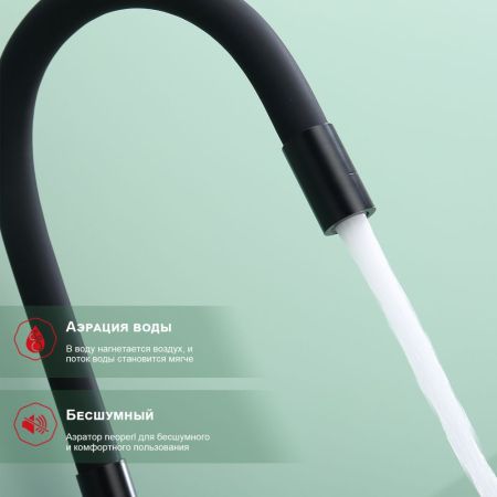 Смеситель для кухни с подключением фильтра Raglo R81.64.06, черный, артикул R81.64.06