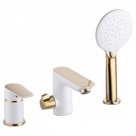 Смеситель на борт ванны Iddis Cloud CLOWG30i07 Белый, желтое золото, артикул CLOWG30i07