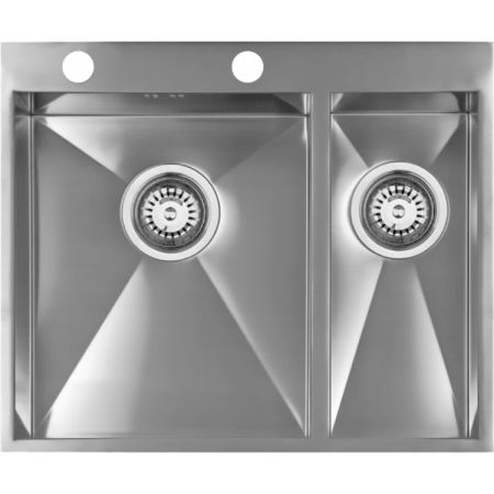 Мойка Seaman Eco Marino SMV-Z-575DR, два отверстия (Ø35мм), комплектация с вентиль-автоматом, артикул SMV-Z-575DR.B