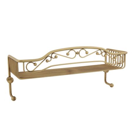 COMPLEMENTI Решетка большая одинарная с двумя крючками L40xP15xH15 см., бронза, артикул 22024