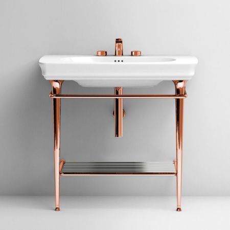 Artceram CIVITAS Металическая структура Quadra 70х40хh80,5см для раковины 90, полка сетка, цвет: розовое золото Artceram CIVITAS Металическая структура Quadra 70х40хh80,5см для раковины 90, полка сетка, цвет: розовое золото